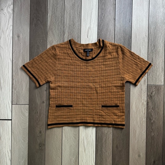 Ellen Tracy Tan Quilted Knit Croptop. Size:XL Good Condition - Picture 1 of 4
